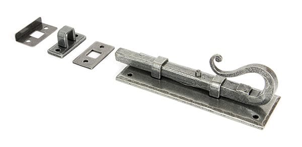 From the Anvil Pewter 6" Shepherd's Crook Universal Bolt - Pewter Patina