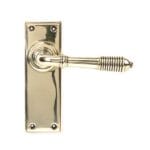 Aged Brass Reeded Lever Latch Set | 33083