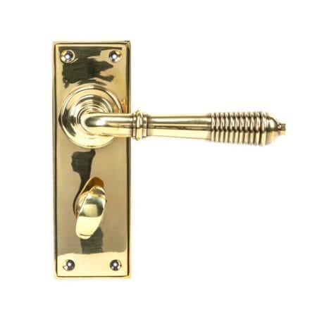 Aged Brass Reeded Lever Bathroom Set | 33084