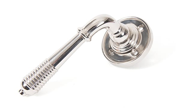 Polished Nickel Reeded Lever on Rose Set | 33086