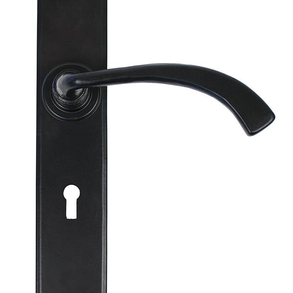 Black Gothic Curved Sprung Lever Lock Set | 33136
