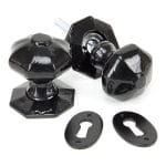 Black Octagonal Mortice/Rim Knob Set | 33250