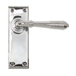 Polished Chrome Reeded Lever Lock Set | 33306