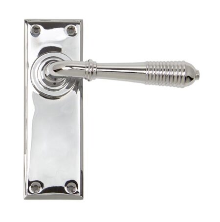 Polished Chrome Reeded Lever Lock Set | 33306