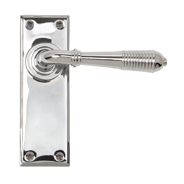 Polished Chrome Reeded Lever Latch Set | 33307