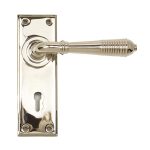 Polished Nickel Reeded Lever Lock Set | 33324