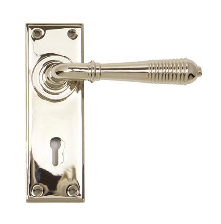 Polished Nickel Reeded Lever Lock Set | 33324