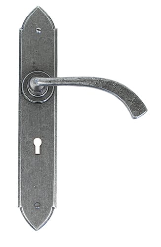 Pewter Gothic Curved Sprung Lever Lock Set | 33634