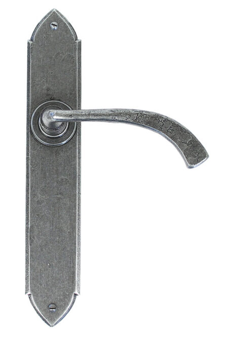 Pewter Gothic Curved Sprung Lever Latch Set | 33635