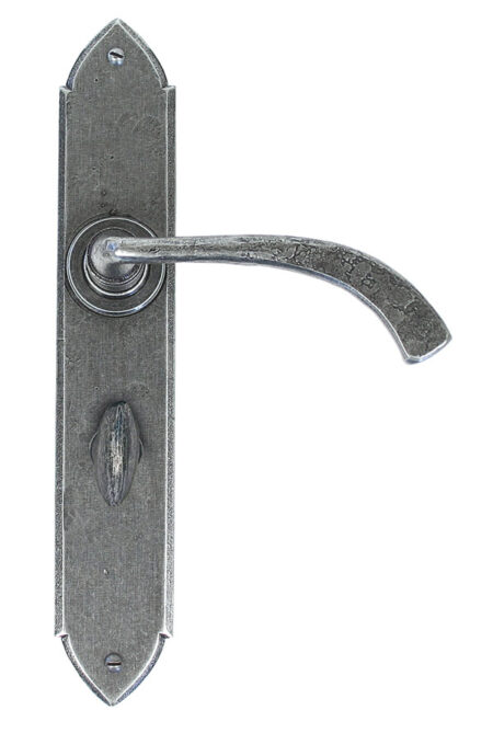 Pewter Gothic Curved Sprung Lever Bathroom Set | 33636
