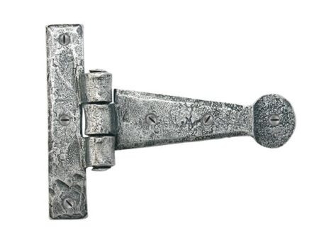 From the Anvil Penny End T Hinge (pair) - Pewter Patina
