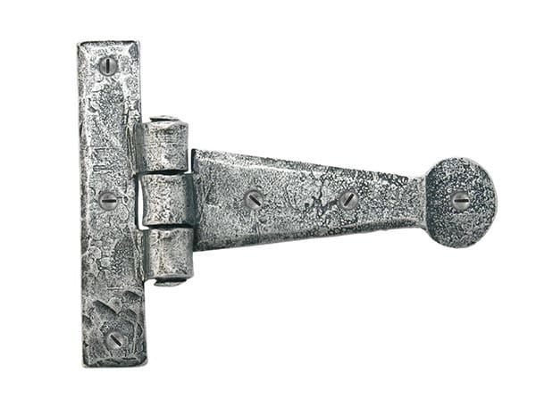Pewter 4" Penny End T Hinge (pair) | 33650