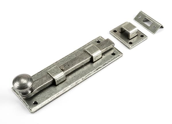 Pewter 6" Straight Knob Bolt | 33723