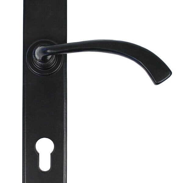Black Gothic Curved Lever Espag. Lock Set | 33764