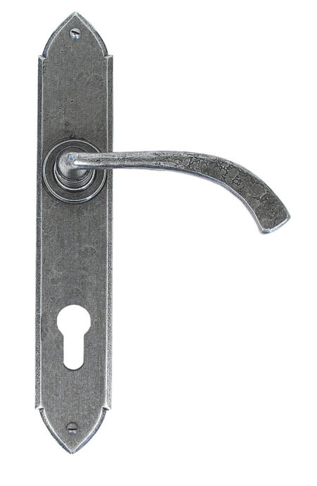 Pewter Gothic Curved Lever Espag. Lock Set | 33765
