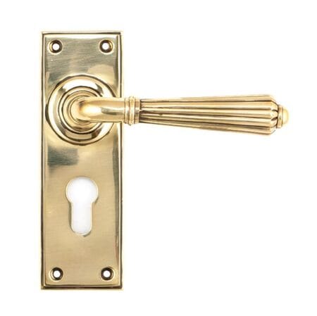 Aged Brass Hinton Lever Euro Lock Set | 45313