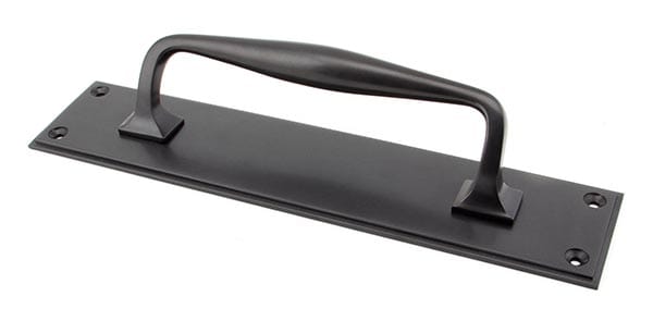 Aged Bronze 300mm Art Deco Pull Handle on Backplate | 45382