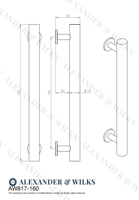 Alexander & Wilks Leila Hammered Cabinet Pull - Polished Nickel - Image 2