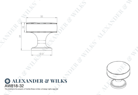 Alexander & Wilks Lynd Hammered Cupboard Knob - Antique Brass - 32mm - Image 2