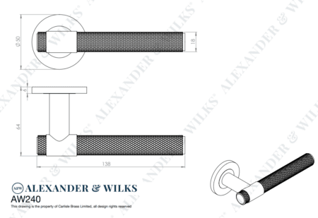 Knurled Kingstone Lever on Round Rose - Dark Bronze PVD - Image 2
