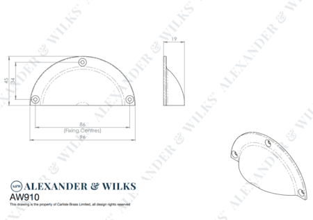 Alexander & Wilks Raoul Cup Handle - Satin Chrome - Image 2
