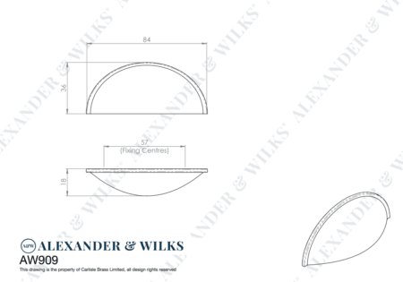 Alexander & Wilks Quieslade Cup Handle - Satin Nickel - Image 2