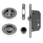 Radius Sliding Door Lock Set - Dark Bronze PVD