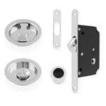 Radius Sliding Door Lock Set - Polished Chrome