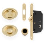Radius Sliding Door Lock Set - Satin Brass PVD