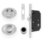 Radius Sliding Door Lock Set - Satin Chrome