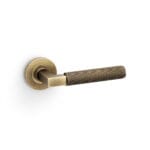 Alexander & Wilks Hurricane Knurled Lever on Round Rose - Antique Brass