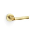 Alexander & Wilks Harrier Knurled Lever on Round Rose - Satin Brass PVD