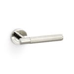 Alexander & Wilks Spitfire Knurled Lever on Round Rose - Polished Nickel PVD