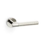 Alexander & Wilks Spitfire Reeded Lever on Round Rose - Polished Nickel PVD