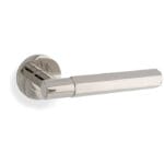Spitfire Hex Lever on Round Rose - Polished Nickel