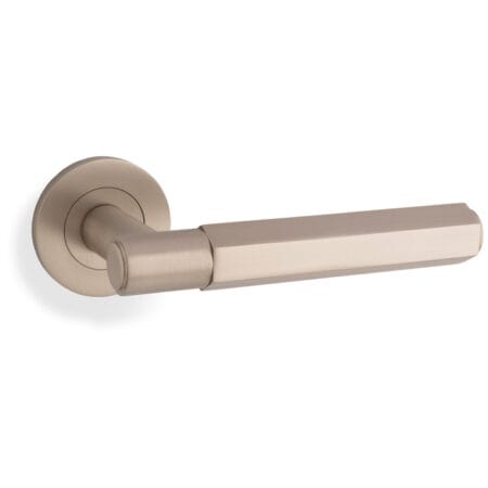 Spitfire Hex Lever on Round Rose - Satin Nickel