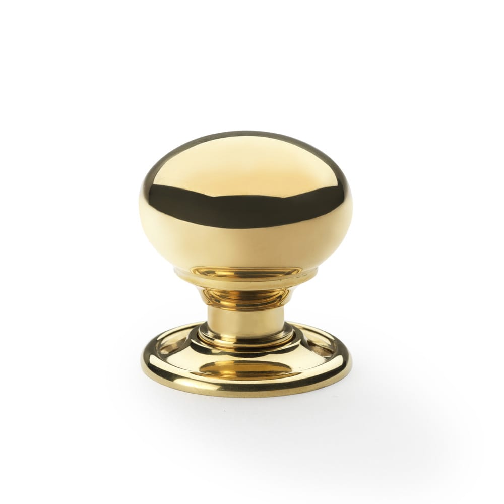 aw300-41-pbu.jpg Alexander & Wilks Kershaw Door Knob - Polished Brass Unlacquered - Knob 41mm - Image 1