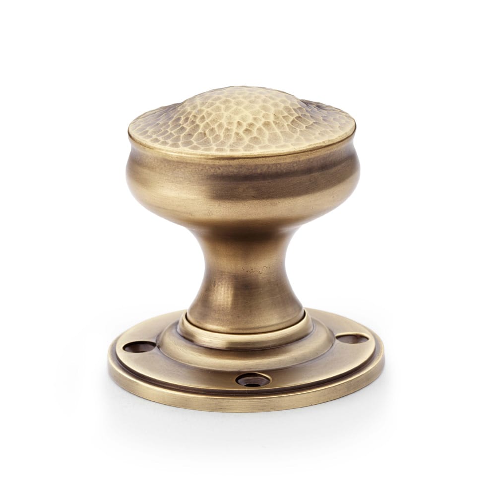 aw302-50-ab.jpg Alexander & Wilks Hammered Mortice Knob - Antique Brass - Image 1