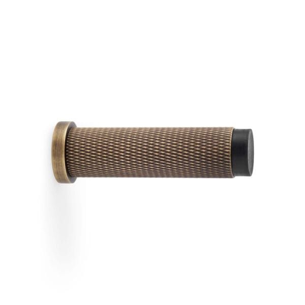 Alexander & Wilks Brunel Knurled Door Stop - Antique Brass