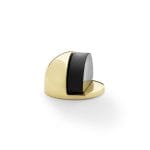 Alexander & Wilks Shield Floor Mounted Door Stop - Polished Brass Lacquered