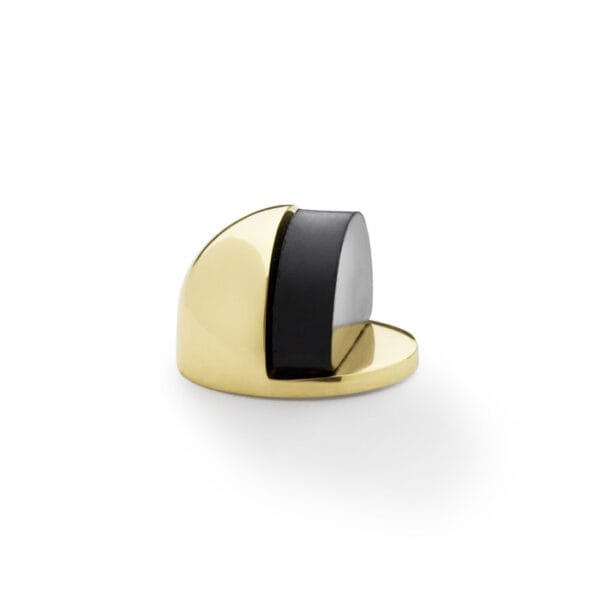 Alexander & Wilks Shield Floor Mounted Door Stop - Polished Brass Lacquered