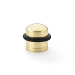Alexander & Wilks Dome Top Floor Mounted Door Stop - Polished Brass