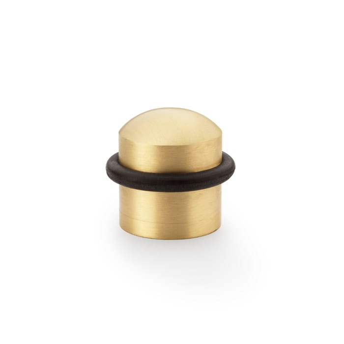 aw638sb.jpg Alexander & Wilks Dome Top Floor Mounted Door Stop - Satin Brass - Image 1