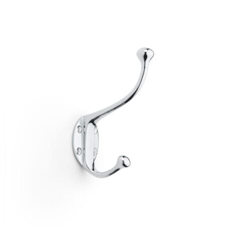 Alexander & Wilks Traditional Hat and Coat Hook - Polished Chrome