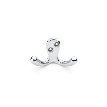 Alexander & Wilks Victorian Double Robe Hook - Polished Chrome