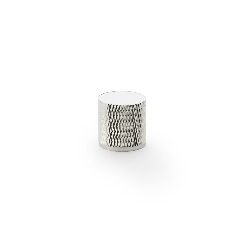 aw800-20-pn.jpg Alexander & Wilks Brunel Knurled Cylinder Cupboard Knob - Polished Nickel - 20mm - Image 1