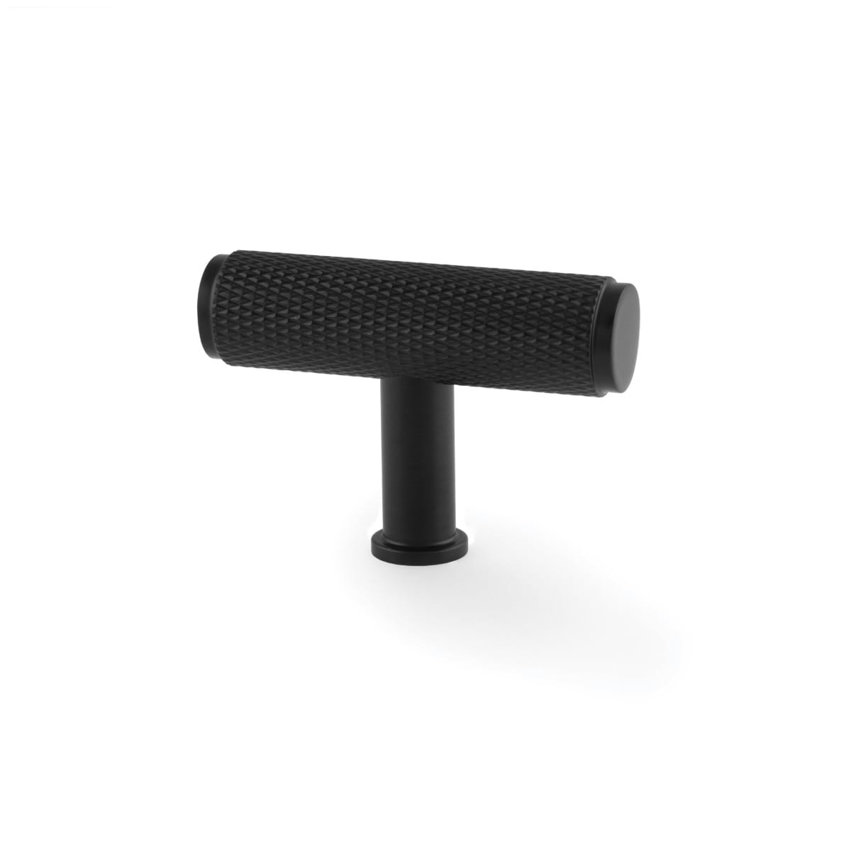 aw801-55-bl.jpg Alexander & Wilks Crispin Knurled T-bar Cupboard Knob - Black - Image 1