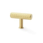 Alexander & Wilks Crispin Reeded T-bar Cupboard Knob - Satin Brass PVD
