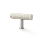 Alexander & Wilks Crispin Reeded T-bar Cupboard Knob - Satin Nickel