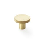 Alexander & Wilks Hanover Knurled Circular Cupboard Knob - Satin Brass - 38mm